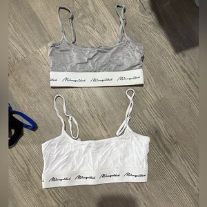Missguided Gray and White Script Tape Bralette Set - 2/4